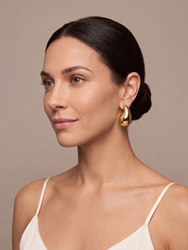 Chunky Dome Teardrop Earrings