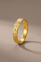 DropIQ sparkle-textured gold-tone band ring